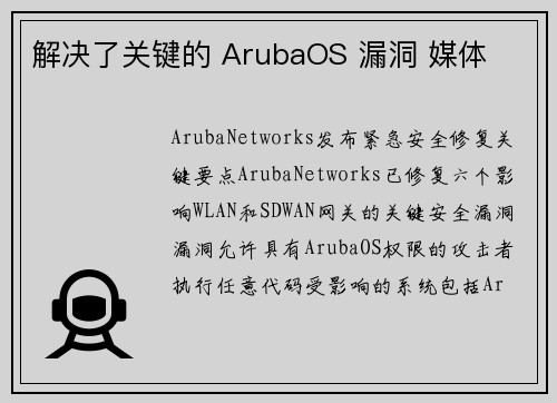 解决了关键的 ArubaOS 漏洞 媒体